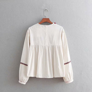 Amity Embroidered Peasant Top